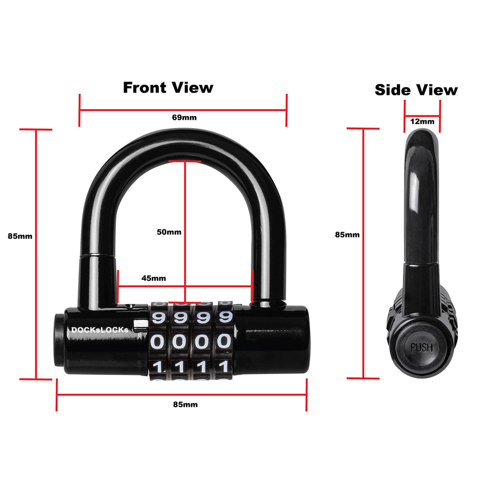 DocksLocks resettable 4-digit combination secures quick access without keys.
