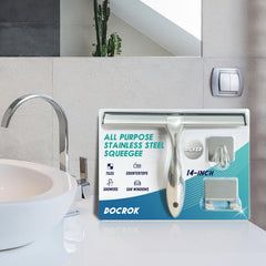 Docrok all-purpose squeegee with hooks for indoor and outdoor use