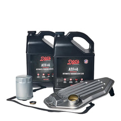 Doc's Auto Parts diesel ATF 4 fluid bottle pour for clean, controlled transfer.