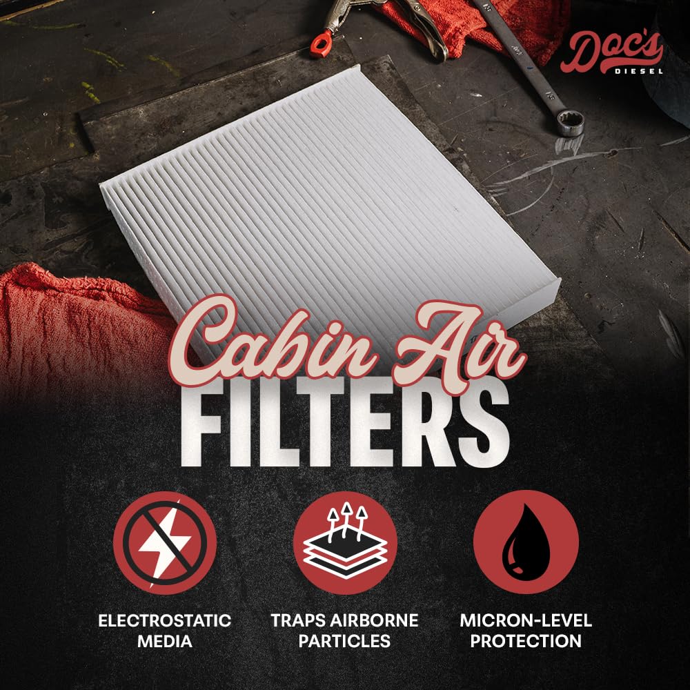 Doc's Diesel cabin air filter side view shows precise fit under RAM dash.