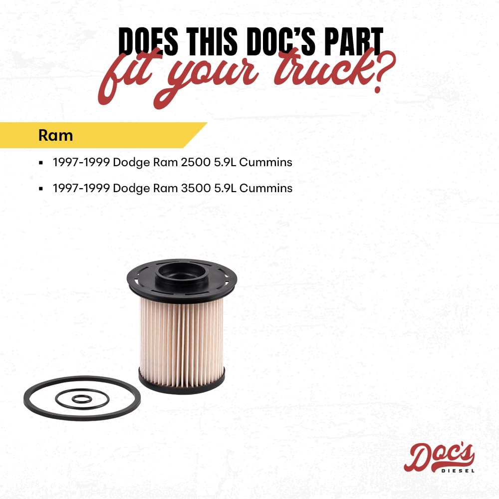 Doc's Diesel Filter DCS8323 side profile demonstrates compact design for tight engine bays.