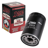 Doc's Diesel Oil Filter D4872 front view with rugged housing for Ford 7.3L reliability.