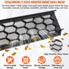 Doietc Grille Mesh Insert offers a precise fit for the Model Y Juniper's front inlet.