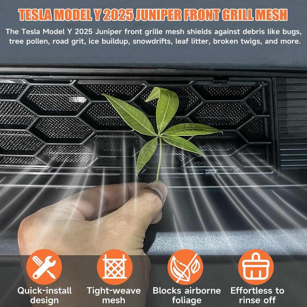 Doietc Grille Mesh Insert for Tesla Model Y Juniper insect protection front view protects vents.