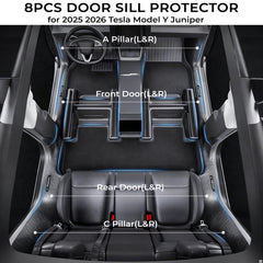 Doietc door sill protector for Tesla Model Y Juniper, front right, anti-slip surface.