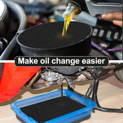 Dojobkinb oil drain pad cleans easily with water or oil cleaner.
