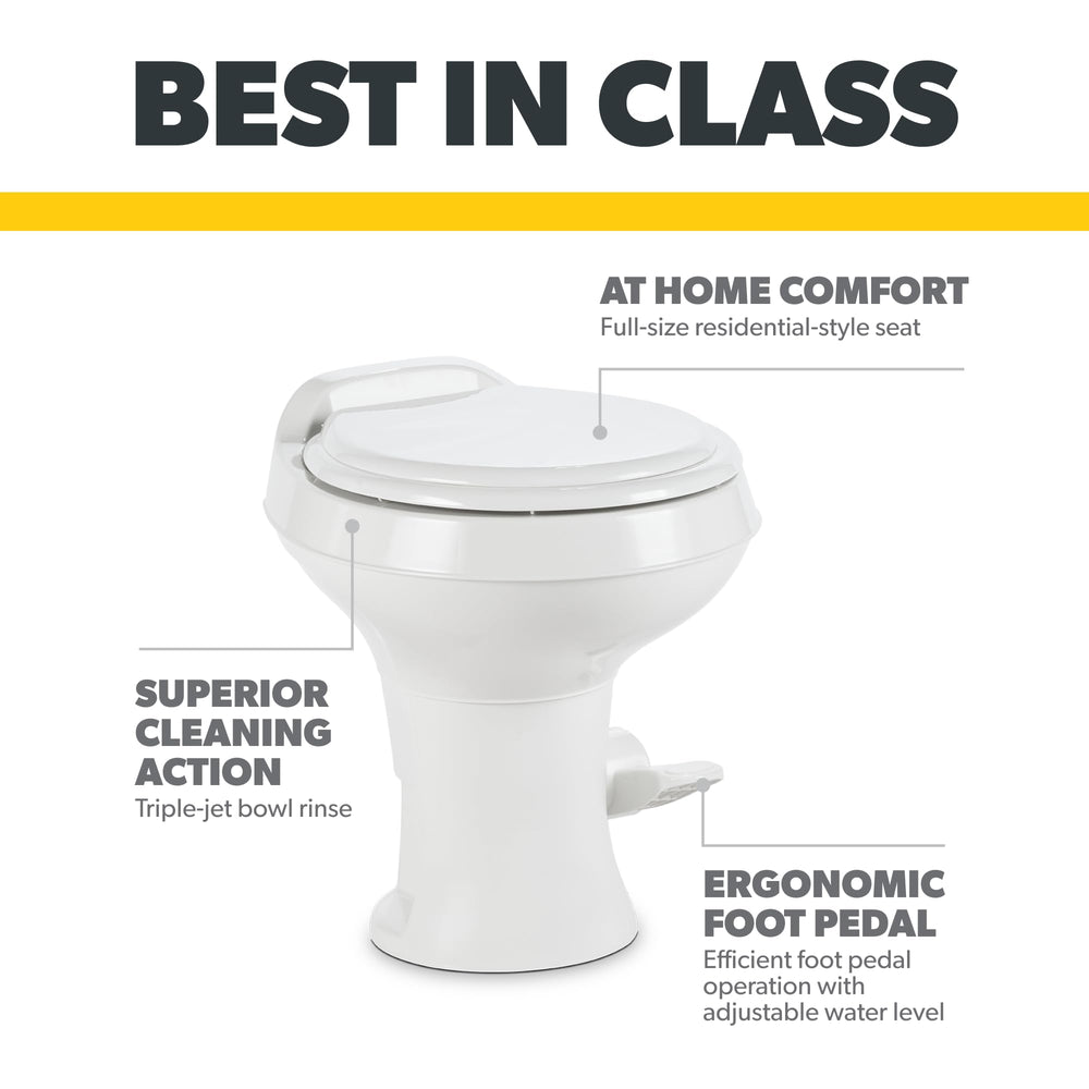 Dometic 300-series triple-jet bowl rinse illustrating 360-degree cleaning action.