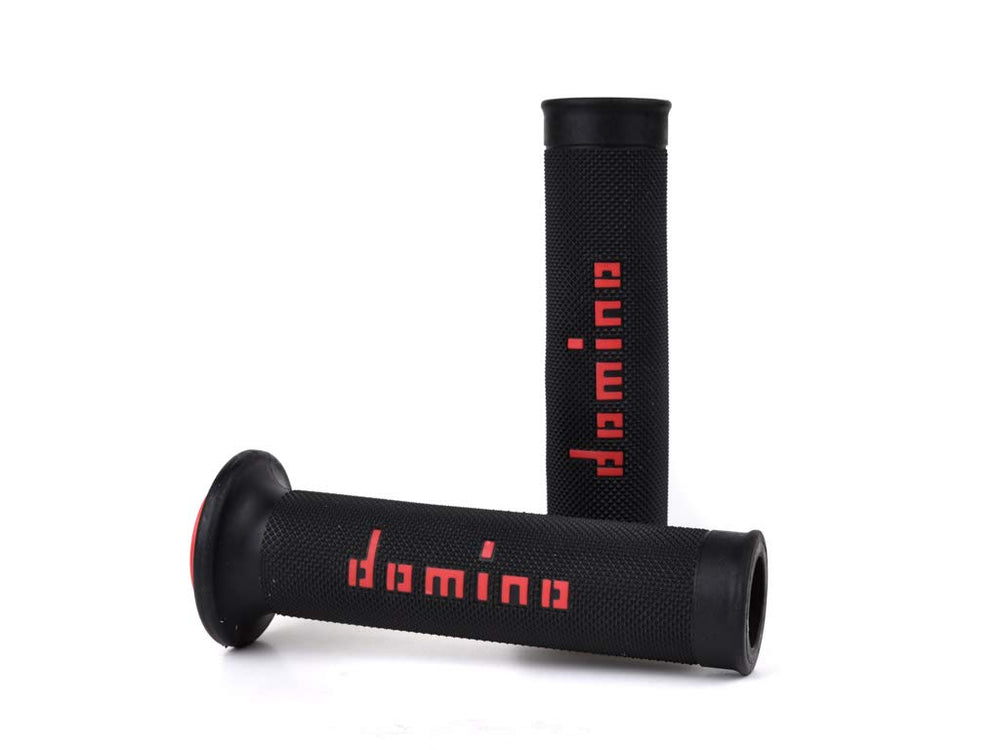 Domino 1295346 knobs front view shows black/red racing grip