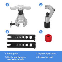 Dominox tool kit in use with copper and aluminum lines