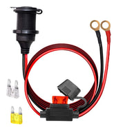 Dongge 12V/24V fixed-thread outlet with 10ft cable for flexible vehicle mounting.