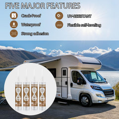 Dongxw self leveling RV roof sealant pour demonstrates fast leveling for gap sealing.