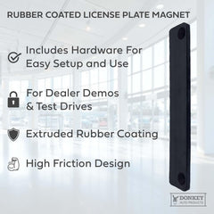 Donkey Auto rubber coated magnet on bumper edge demonstrates vehicle protection.