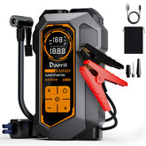 Doorii 8000A front view showing compact jump starter and inflator for dependable roadside help