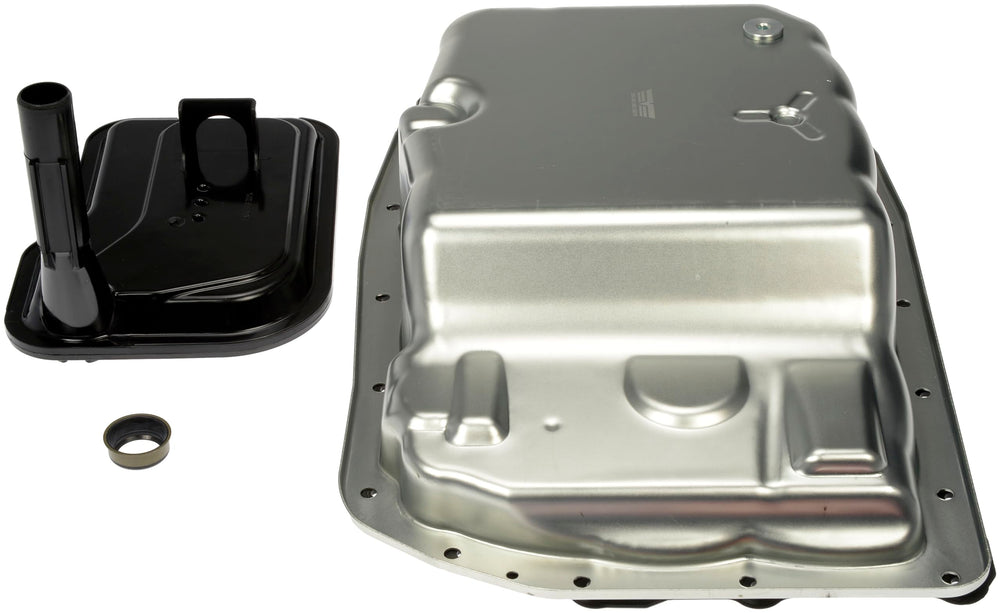 Dorman 265-582 transmission oil pan bottom view highlighting drain plug accessibility