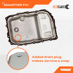 Dorman 265-582 transmission oil pan side profile showing compact, fit-for-purpose design