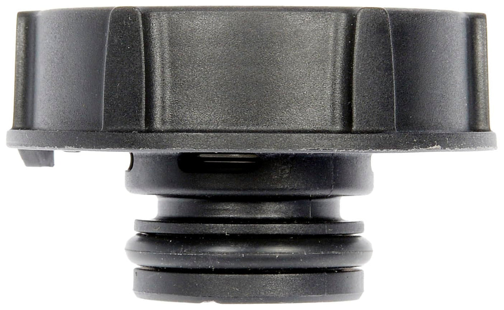 Dorman 54211 coolant cap, side view, precise fit for seamless reservoir sealing on supported Ford models.
