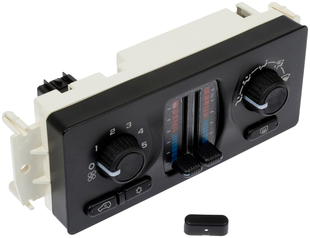 Dorman 599-210XD climate control module front view showing OEM-like design for easy dash replacement
