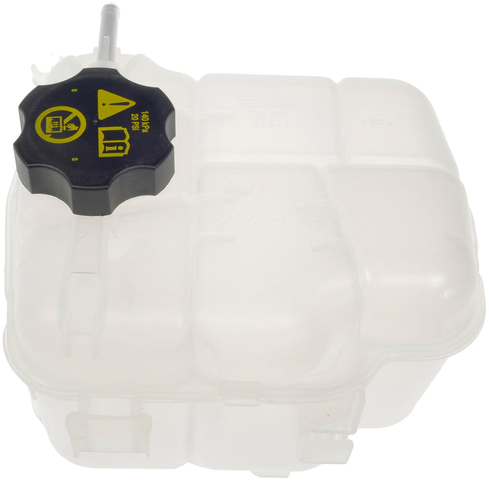 Dorman 603-383 installation-ready reservoir shown with OEM-like connection.