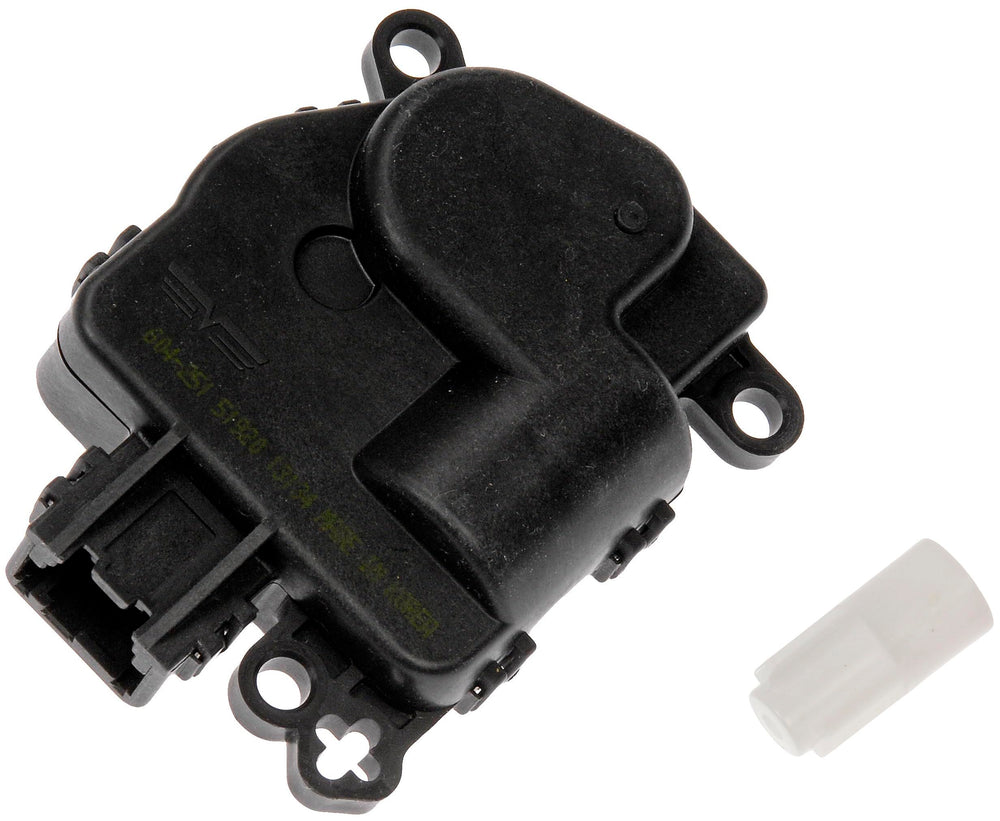 Dorman 604-251 HVAC blend door actuator showing precision fit for reliable climate control