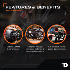 Dorman 621-011 condenser fan installed in Honda demonstrates precise fit