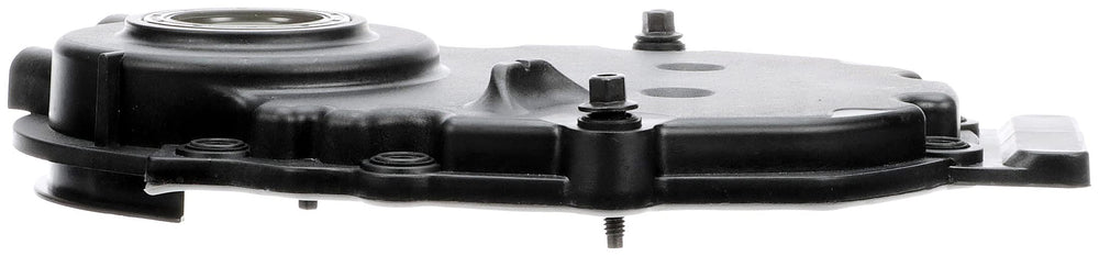 Dorman 635-505 timing cover, underside view, robust design withstands extreme heat