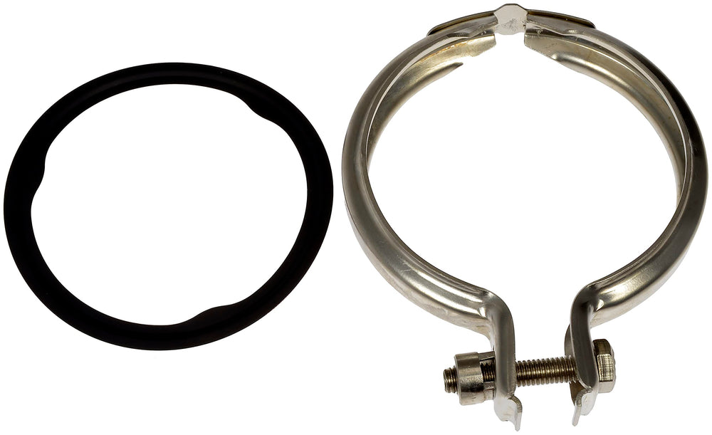 Dorman 667-523 exhaust clamp – installed on a vehicle shows proper fitment.