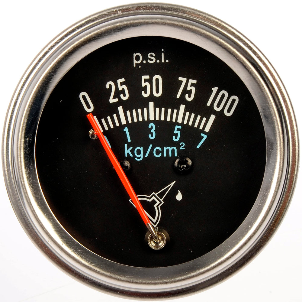 Dorman 7-153 oil pressure gauge kit installed in a vehicle, supports reliable monitoring