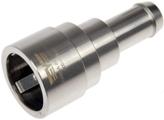Dorman 800-409HP coolant connector with inlet and outlet tubes, stainless steel durability for heat and vibration.