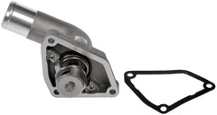 Dorman 902-5902 thermostat housing side angle, durable replacement reduces cracking risk.