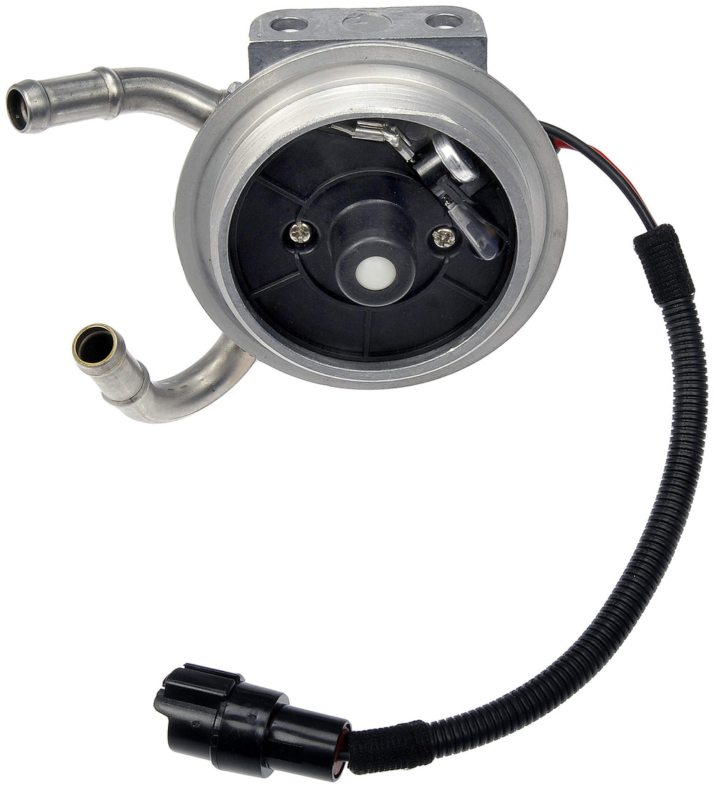 Dorman fuel filter housing side view emphasizes easy installation and durable construction.