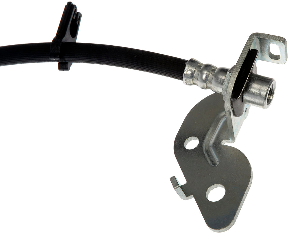Dorman H621461 brake hose durability shot emphasizes corrosion-resistant fittings.