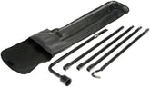 Dorman spare tire jack handle close-up, durable construction for reliable roadside tire changes.