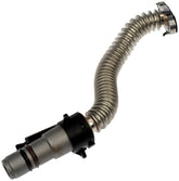 Dorman turbo oil return line with stainless center section for durable oil flow under hood.