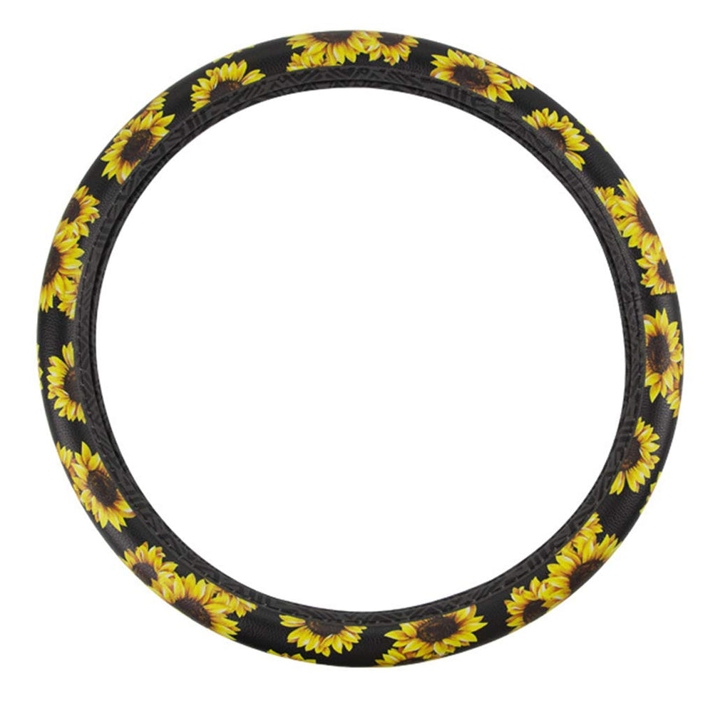 Car interior decor with Dotesy floral steering wheel cover