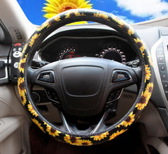 Floral pattern steering wheel cover adding style to your car interior
