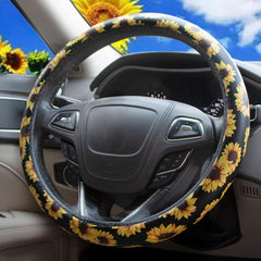 Smooth leather steering wheel cover by Dotesy for everyday use