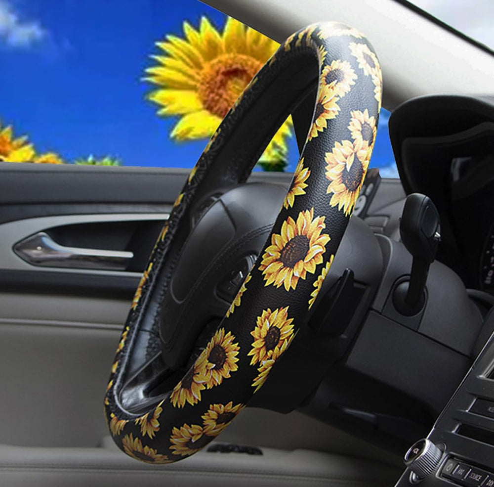 Universal 38cm anti-slip steering wheel cover for a secure grip