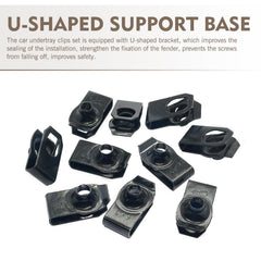 Downhill black splash-guard fixings emphasize sturdy, weather-resistant protection for undercar components.