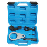 DPTOOL camshaft locking tool installed on a Duramax engine for precise timing setup.