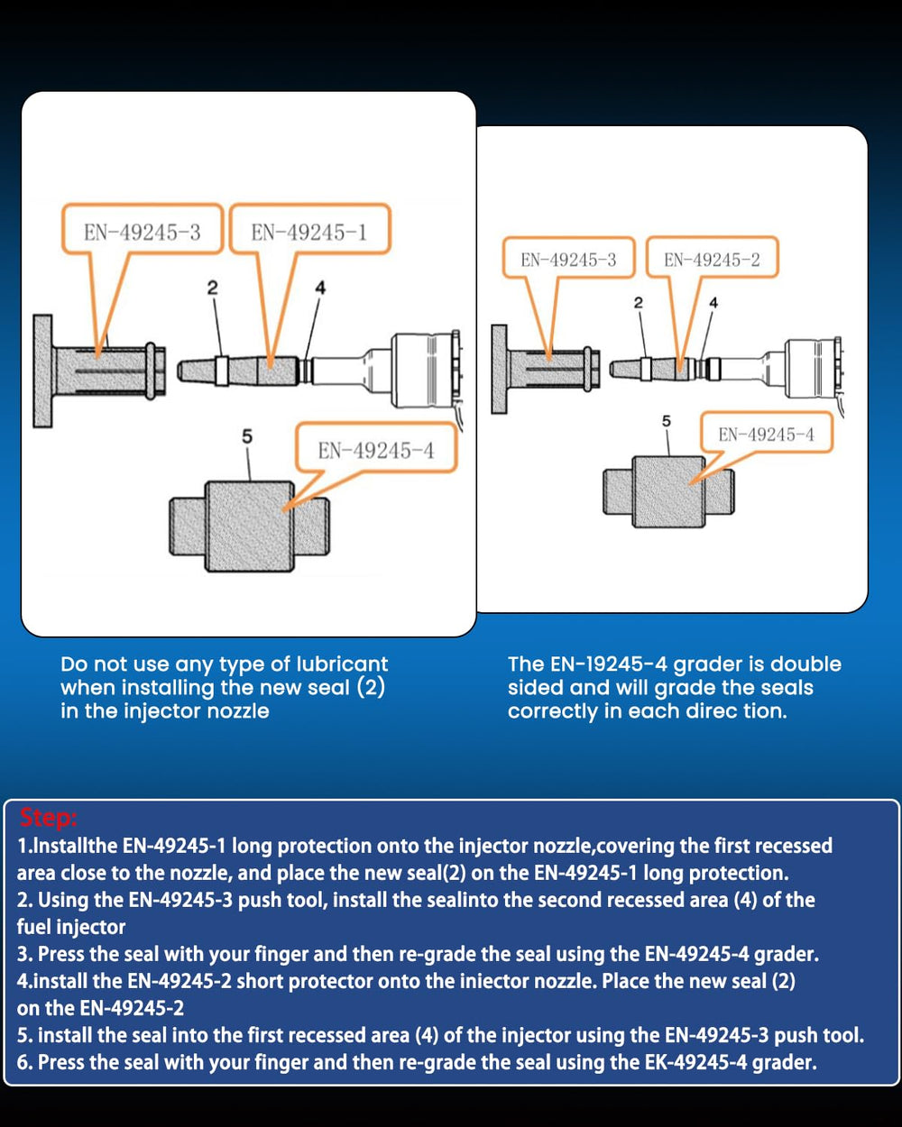 DPTOOL EN-51105-1 seal installer adapter for engine compatibility