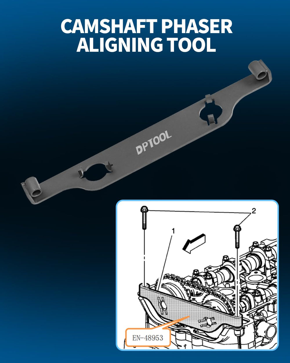DPTOOL flywheel holding tool stabilizes rotation during torque work.