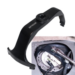 DPTOOL fuel-tank-lock-ring-tool removal in action for easy pump access.