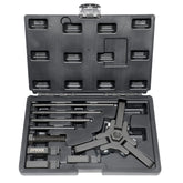 DPTOOL harmonic balancer tool assembled for quick pulley removal in tight engines.