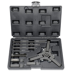 DPTOOL harmonic balancer tool assembled for quick pulley removal in tight engines.