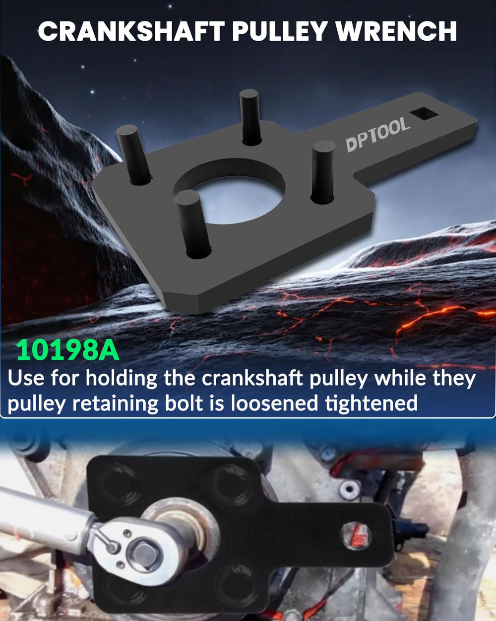DPTOOL tensioner locking pin secures components before service