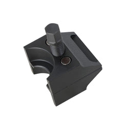 DPTOOL universal suspension strut spreader tool in use to separate a hub.