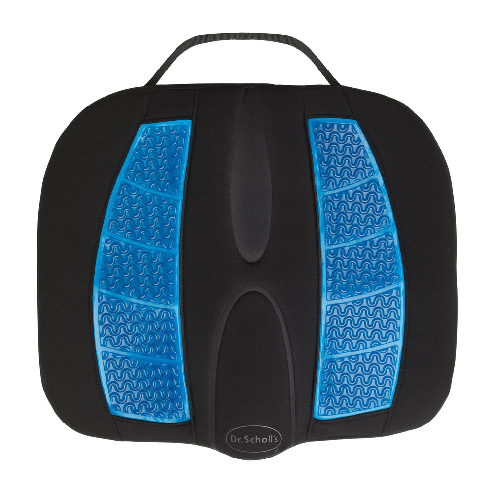 Dr. Scholl's Massaging Gel Posterior Cushion with memory foam core for long drives.