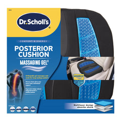Dr. Scholl's Massaging Gel cushion adapts to chair or car seats for versatile use.