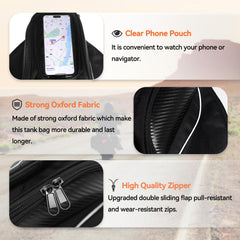 Dracarys tank bag rainproof cover visible for weather protection