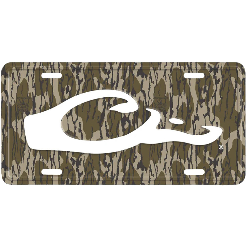 Drake Waterfowl DW80122 license plate featuring the Drake head logo for durable outdoor style.